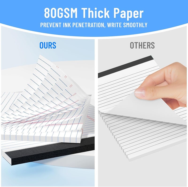 Ciphyfee 2pcs Legal Pads 8.5 x 11, Notepads 8.5 x 11 Inch, White Note Pads Clear Print Writing Pads of Paper, Memo Pads , Perforate Legal Notepads Paper , Wide Ruled Lined with Sturdy Back,50 Sheets/Pack - Image 3